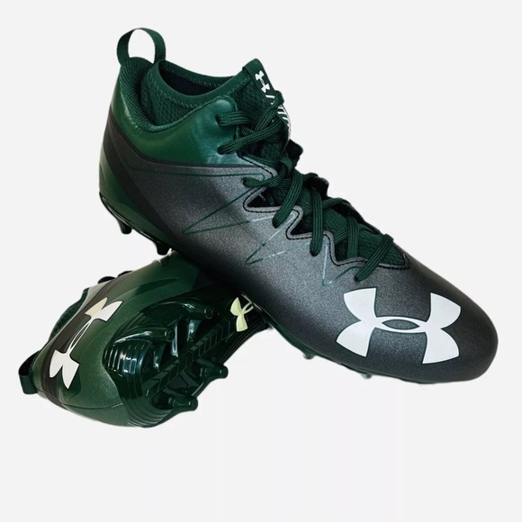 Under Armour Nitro Mid Green Black Football Cleats 1290962-055 Mens Size 14 - Picture 9 of 10